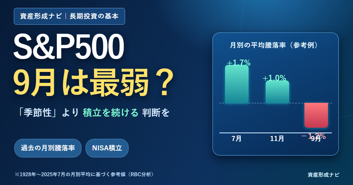 S&P500は9月が最弱？季節性に振り回されないNISA積立の考え方のアイキャッチ画像