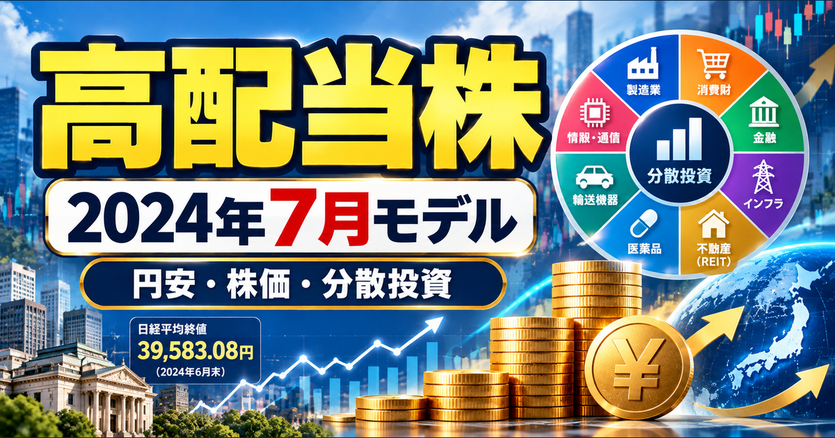 高配当株モデルポートフォリオを解説｜2024年7月の円安・株価・銘柄入れ替えのアイキャッチ画像
