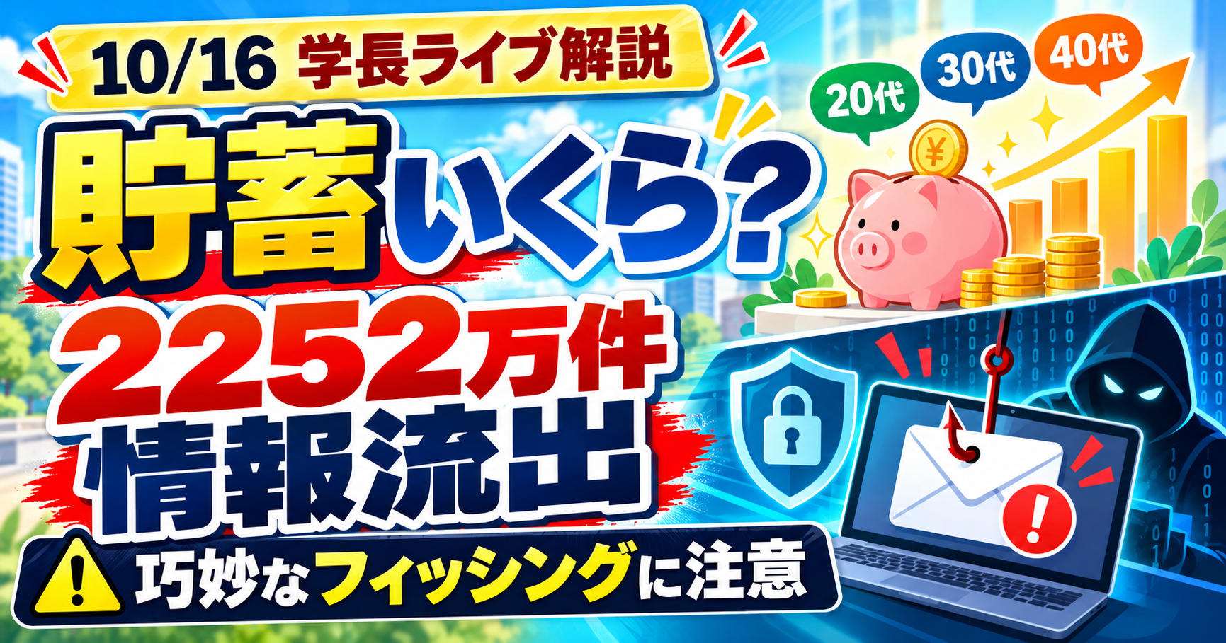 20代・30代・40代の貯蓄はいくら？情報流出とフィッシングから家計を守る方法のアイキャッチ画像